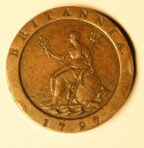 Britische Münzen George III (1760-1820), zwei Pence, 1797 