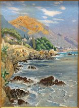 Fritz Stoltenberg (1855 Kiel - 1921 Schönberg)-Küste bei Nervi Genua-Öl/signiert 